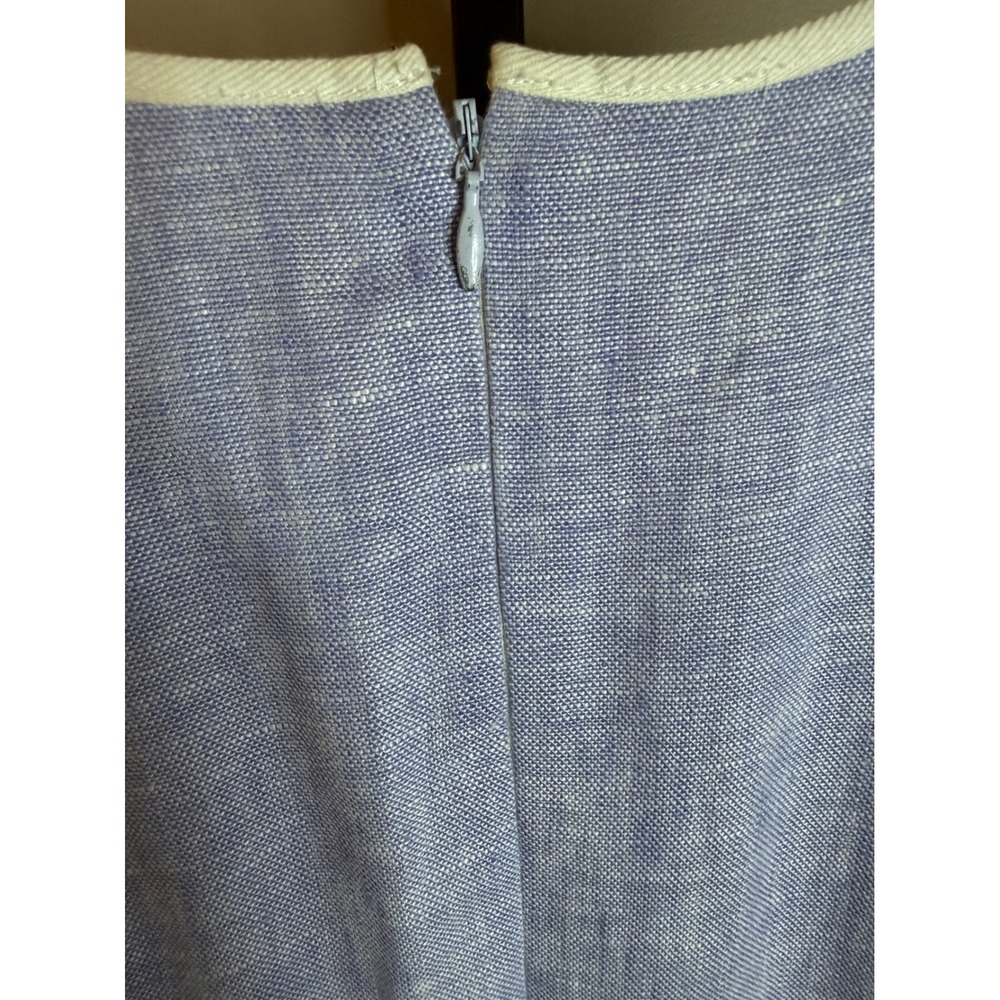 J.Crew Womens Blue Linen Peplum Sheath Dress Sleeveless Size 4 RN77388 - Picture 3 of 4